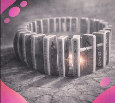 Cercle de dominos formant une cage dont les barreaux sont des dates du passé illustrant déconstruire la peur