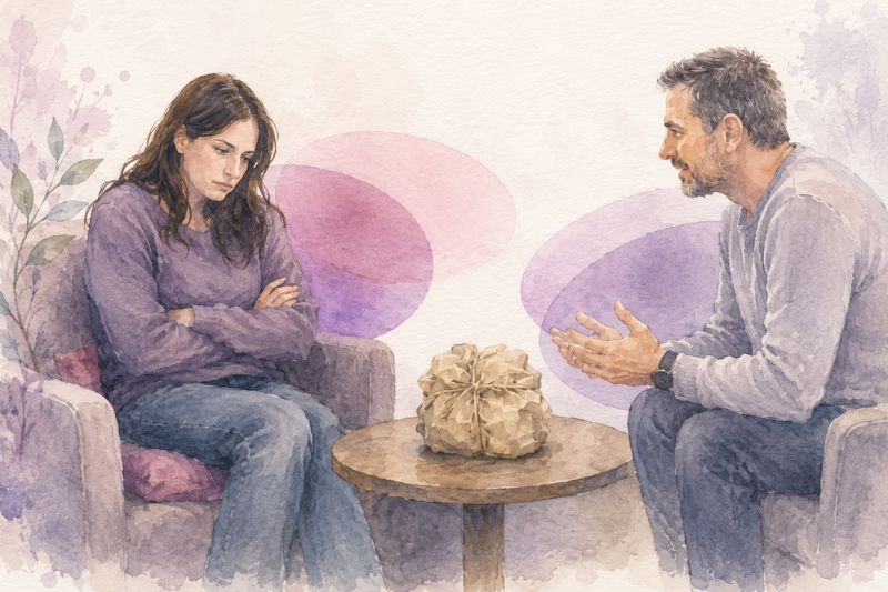 Illustration clinique d’une première rencontre thérapeutique avec une jeune adulte en rupture de confiance, en Thérapie du Lien et des Mondes Relationnels.