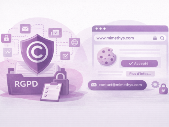 illustration de la protection des données personnelles et de la gestion des cookies sur le site de l’Institut Mimethys, dans le respect du RGPD