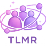 Icône violet et rose représentant trois silhouettes humaines reliées par des orbites, symbolisant la formation TLMR à l’Institut Mimethys