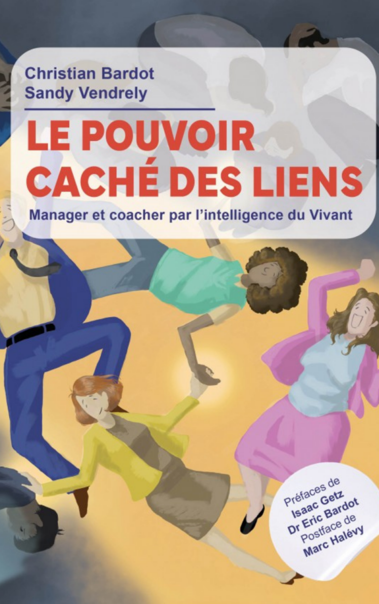 Couverture du livre « Le pouvoir caché des liens » de Christian Bardot et Sandy Vendrely, illustrant des figures humaines en mouvement symbolisant les dynamiques relationnelles.