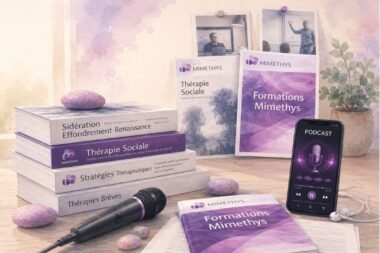 Publications, formations et podcasts de l’Institut Mimethys autour de la thérapie relationnelle, de la TLMR, de l’hypnose et des approches narratives