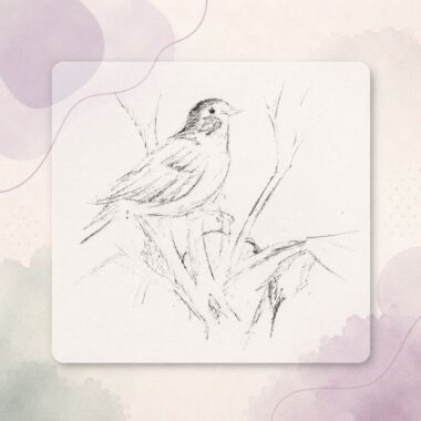 Illustration en noir et blanc montrant une personne réalisant un dessin libre sur une feuille, avec des éléments graphiques roses et violets évoquant un espace distinct, sans lien direct avec la problématique initiale.